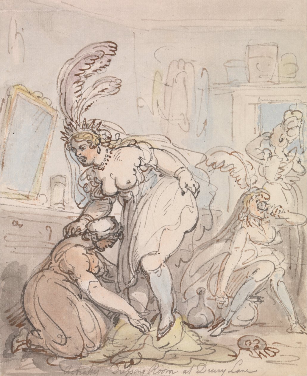 El camerino de las actrices en Drury Lane de Thomas Rowlandson