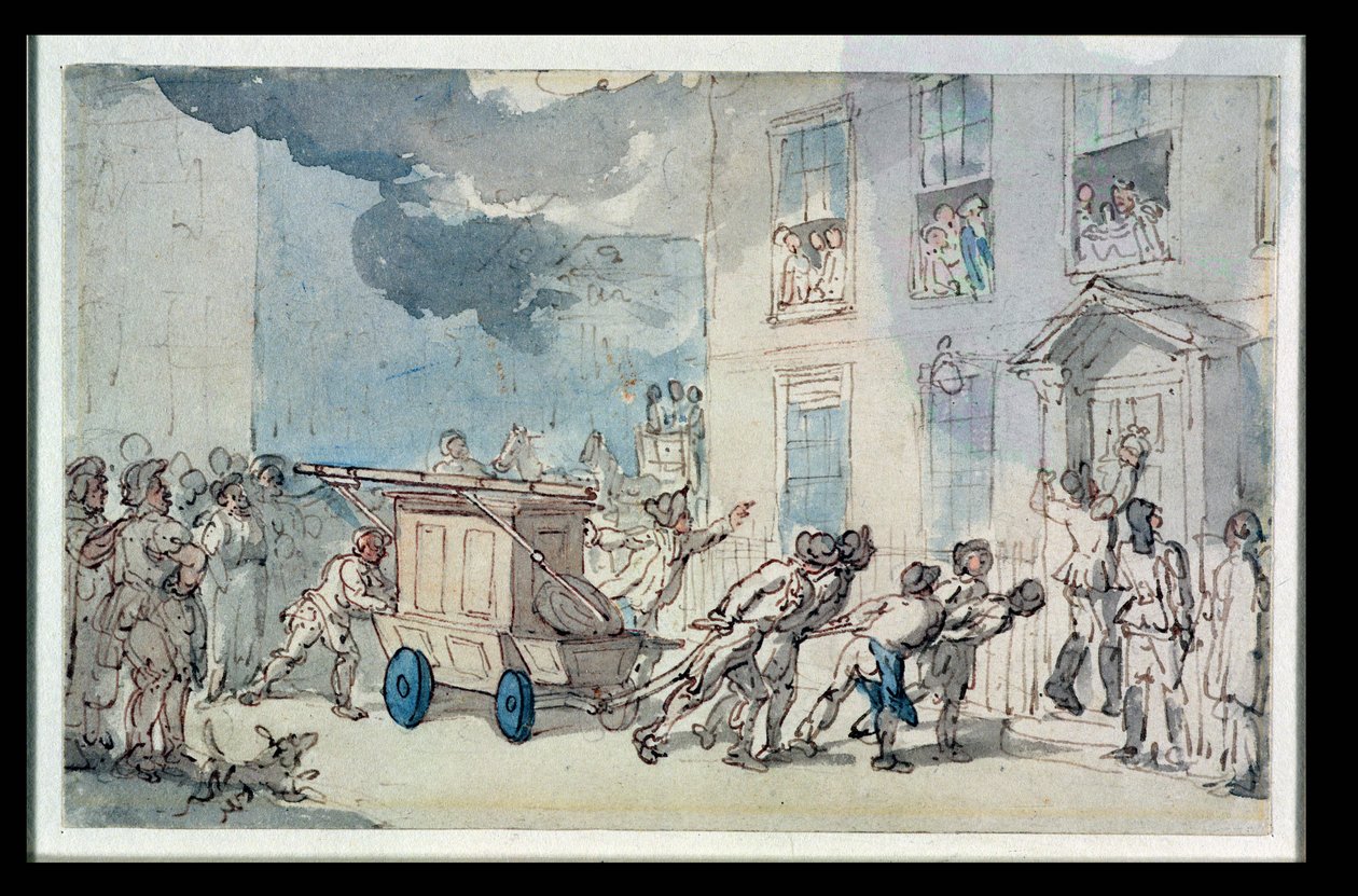 La llegada del camión de bomberos de Thomas Rowlandson