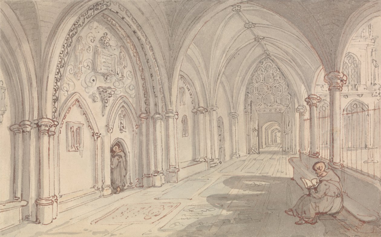 Los claustros de un monasterio de Thomas Rowlandson
