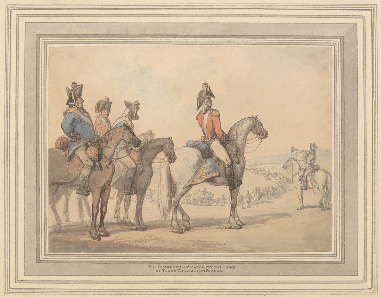Los guardias en marcha para la campaña del duque de York en Francia de Thomas Rowlandson