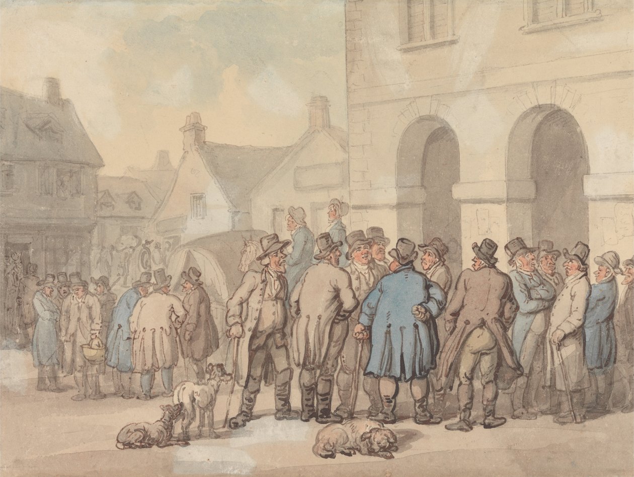 La plaza del mercado, Brackley, Northamptonshire de Thomas Rowlandson