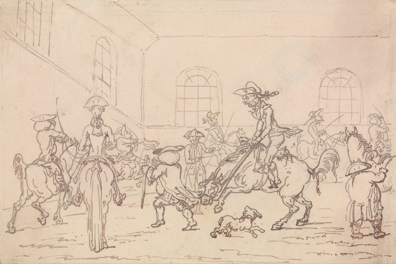 La escuela de equitación de Thomas Rowlandson