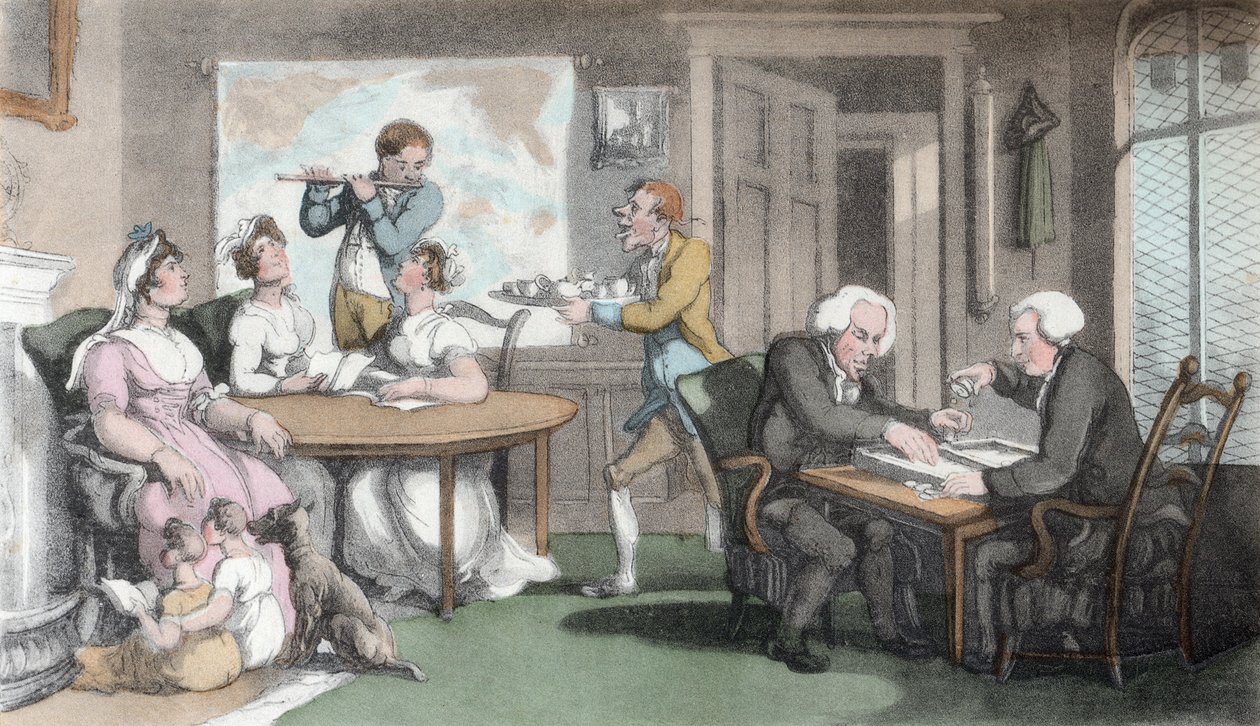 La velada social, ilustración de 