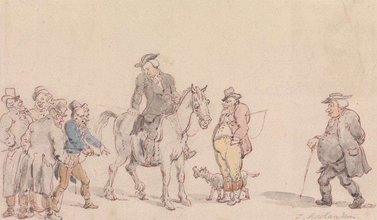 El vicario de Wakefield - El vicario vendiendo su caballo de Thomas Rowlandson