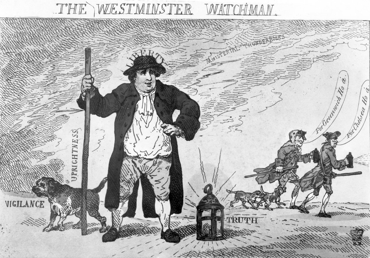 El vigilante de Westminster de Thomas Rowlandson