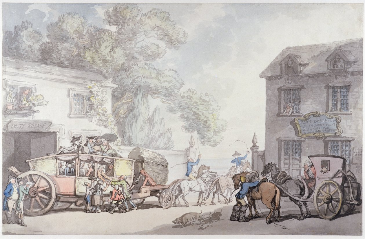 Viajando en Francia, c.1790 de Thomas Rowlandson