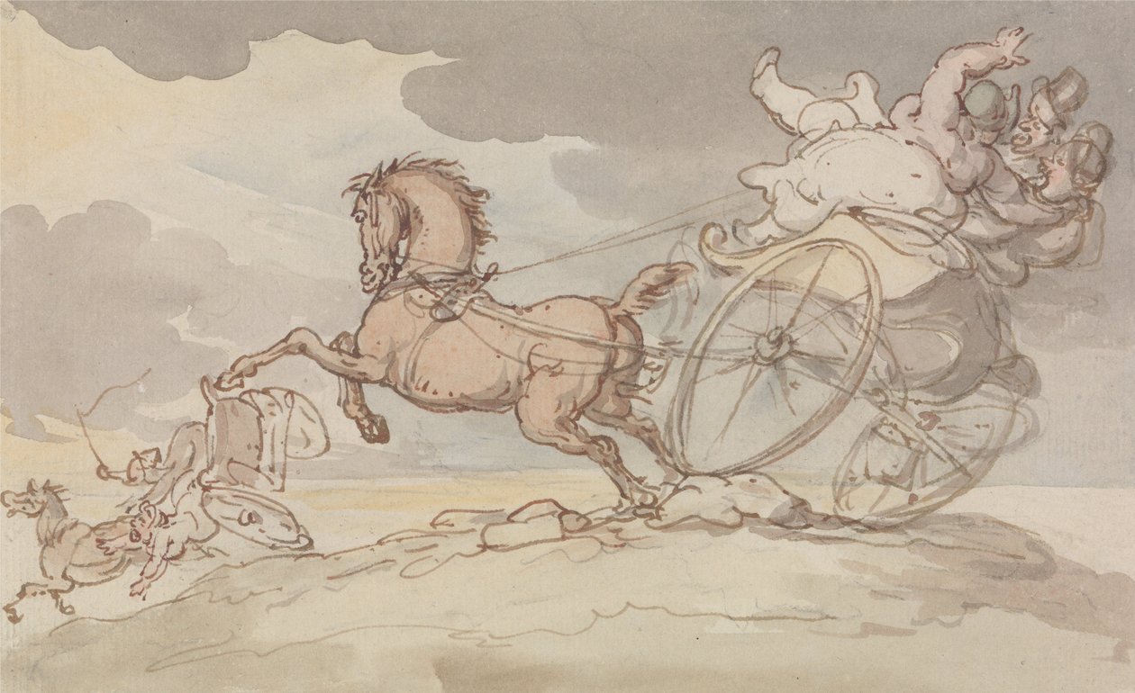 Dos carruajes en problemas de Thomas Rowlandson