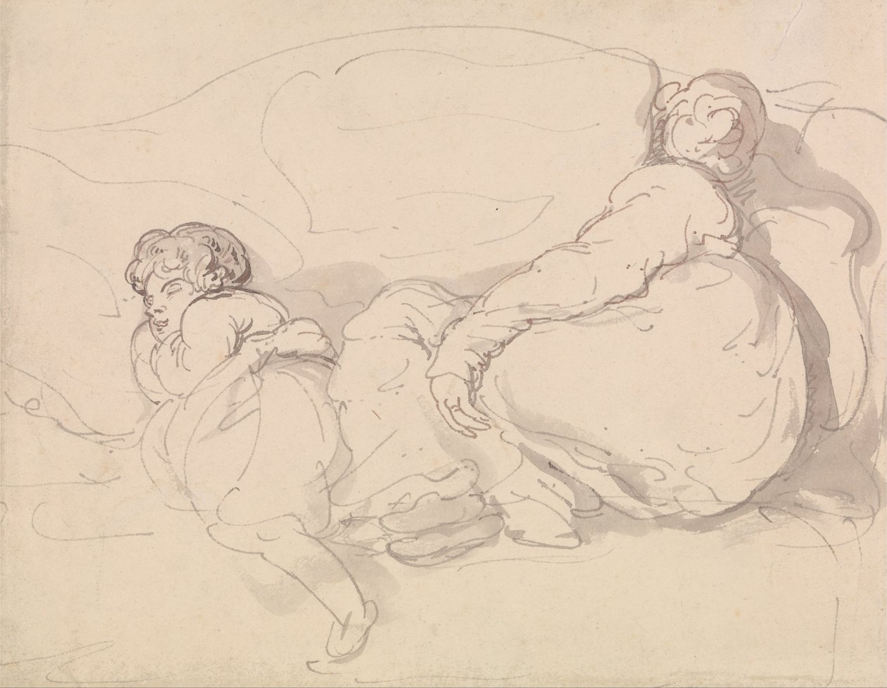 Dos figuras durmiendo de Thomas Rowlandson