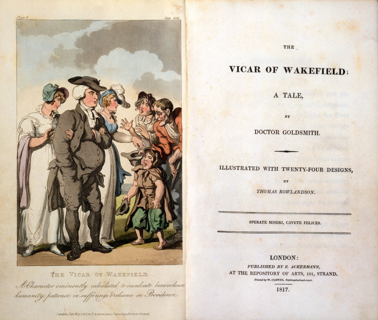 El Vicario de Wakefield de Oliver Goldsmith, Frontispicio, 1817 de Thomas Rowlandson