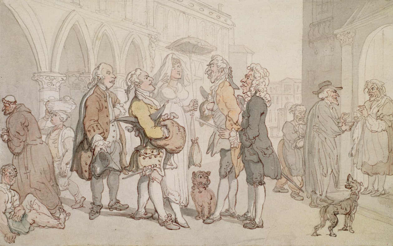 Visitantes en Venecia, c.1810 de Thomas Rowlandson