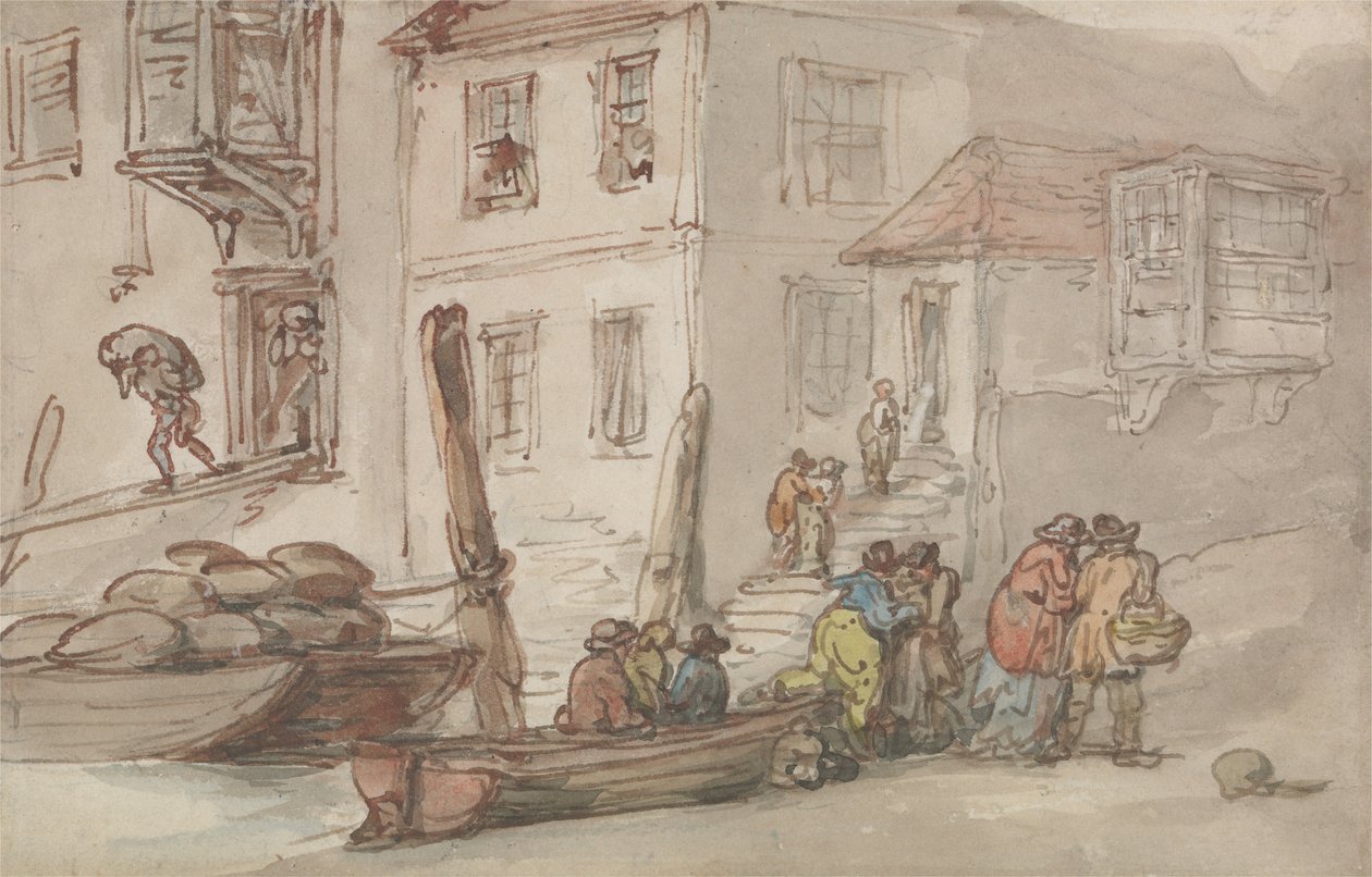 Viejas escaleras de Wapping de Thomas Rowlandson