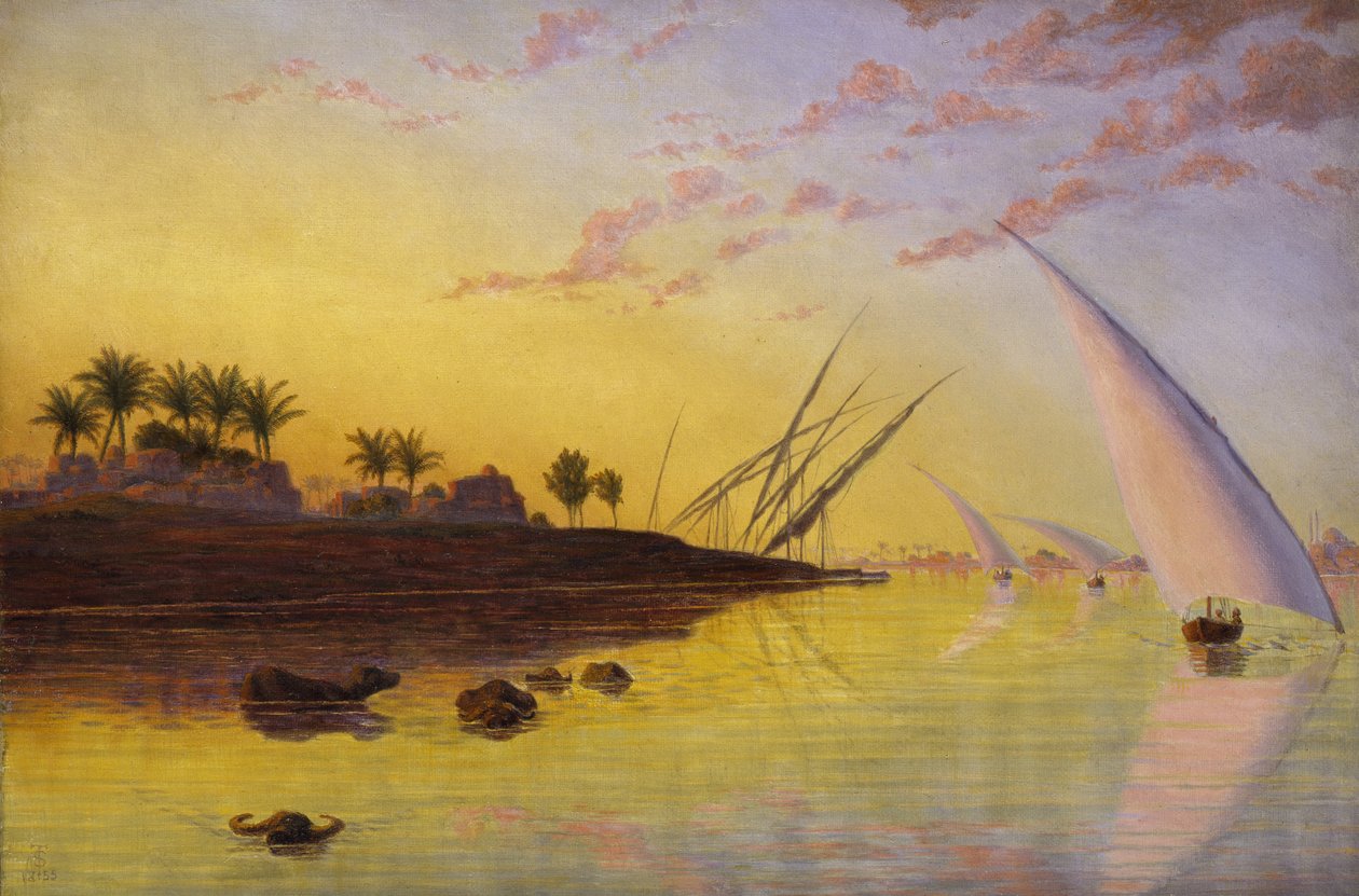 Vista en el Nilo, 1855 de Thomas Seddon