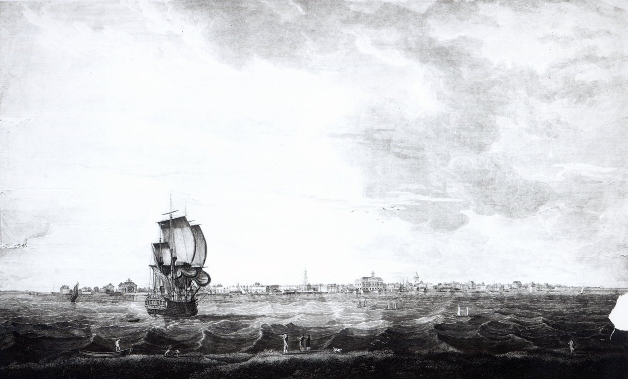 Vista de Charles-Town, la capital de Carolina del Sur, grabado por Samuel Smith, 1776 de Thomas Seitch