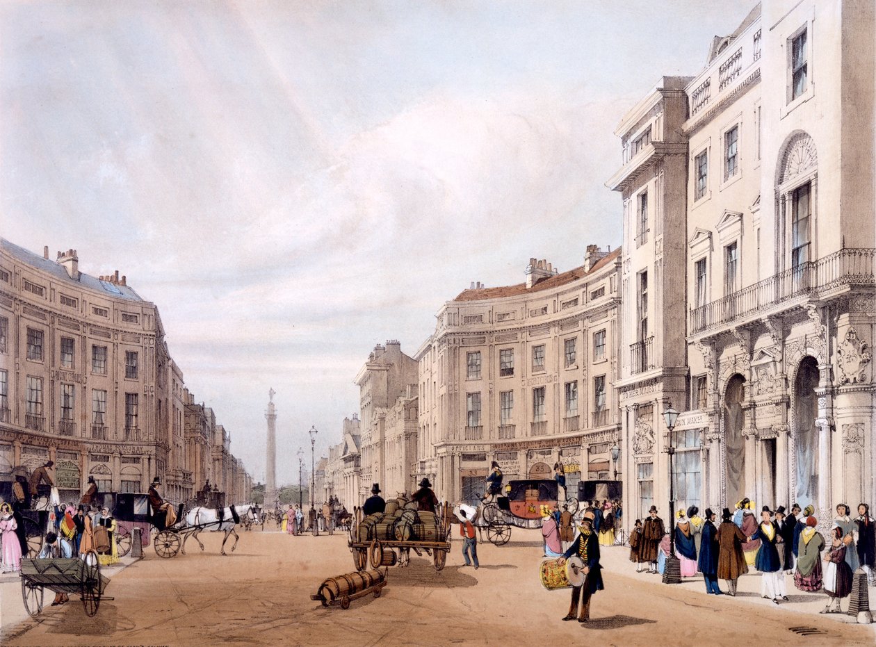 Regent Street, mirando hacia la Columna del Duque de York, de 