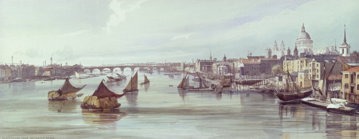 Catedral de San Pablo y Blackfriars, 1842 de Thomas Shotter Boys