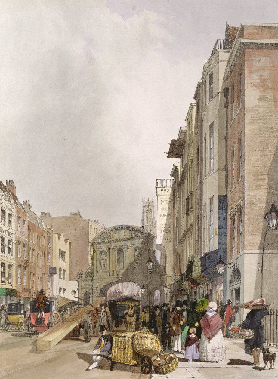 Temple Bar desde el Strand, 1842 de Thomas Shotter Boys
