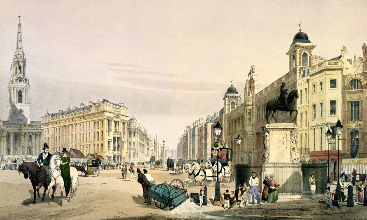 Vista desde Charing Cross hacia el Strand, 1842 de Thomas Shotter Boys