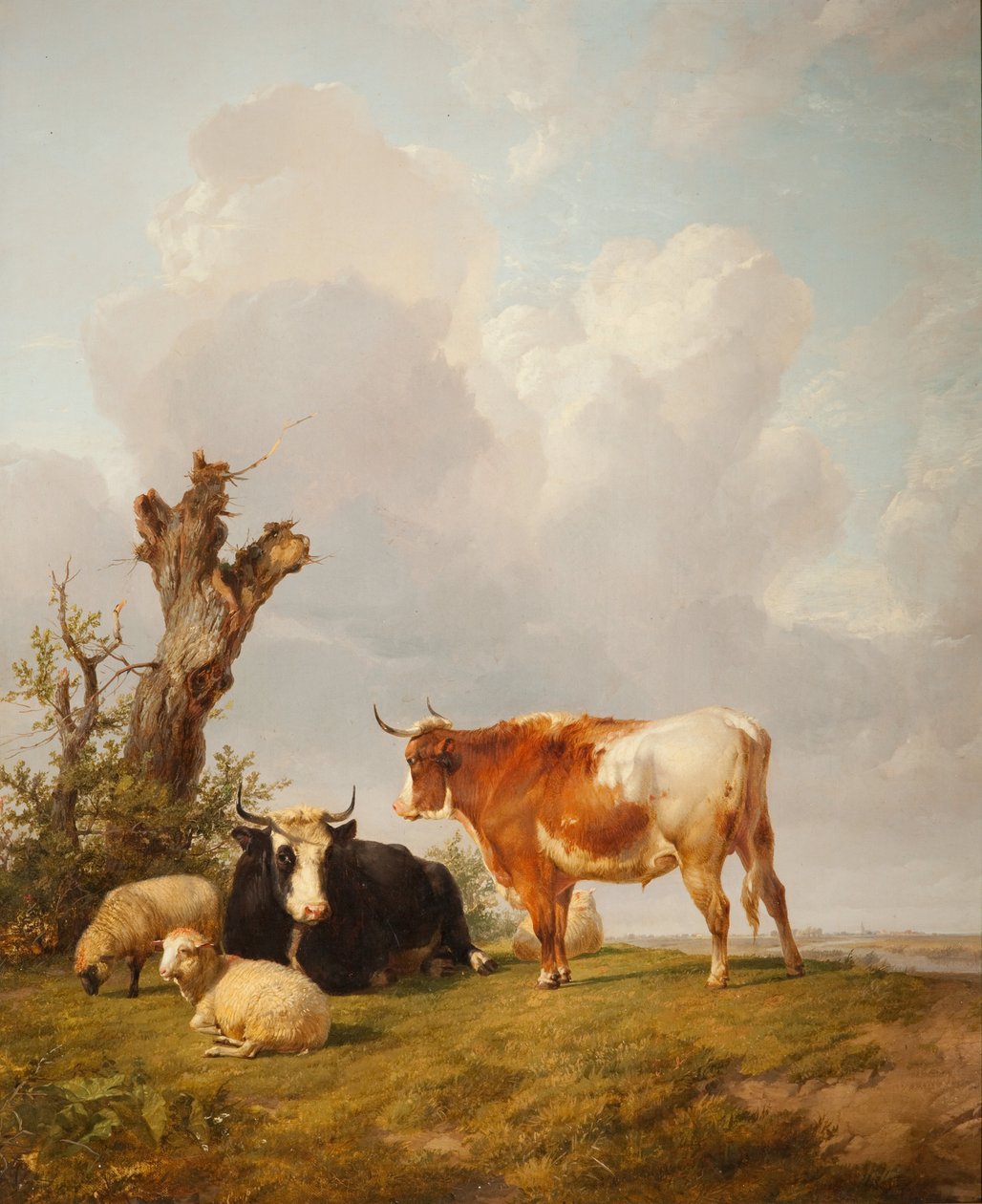 Vista en el Valle de Stour con Dos Vacas de Thomas Sidney Cooper