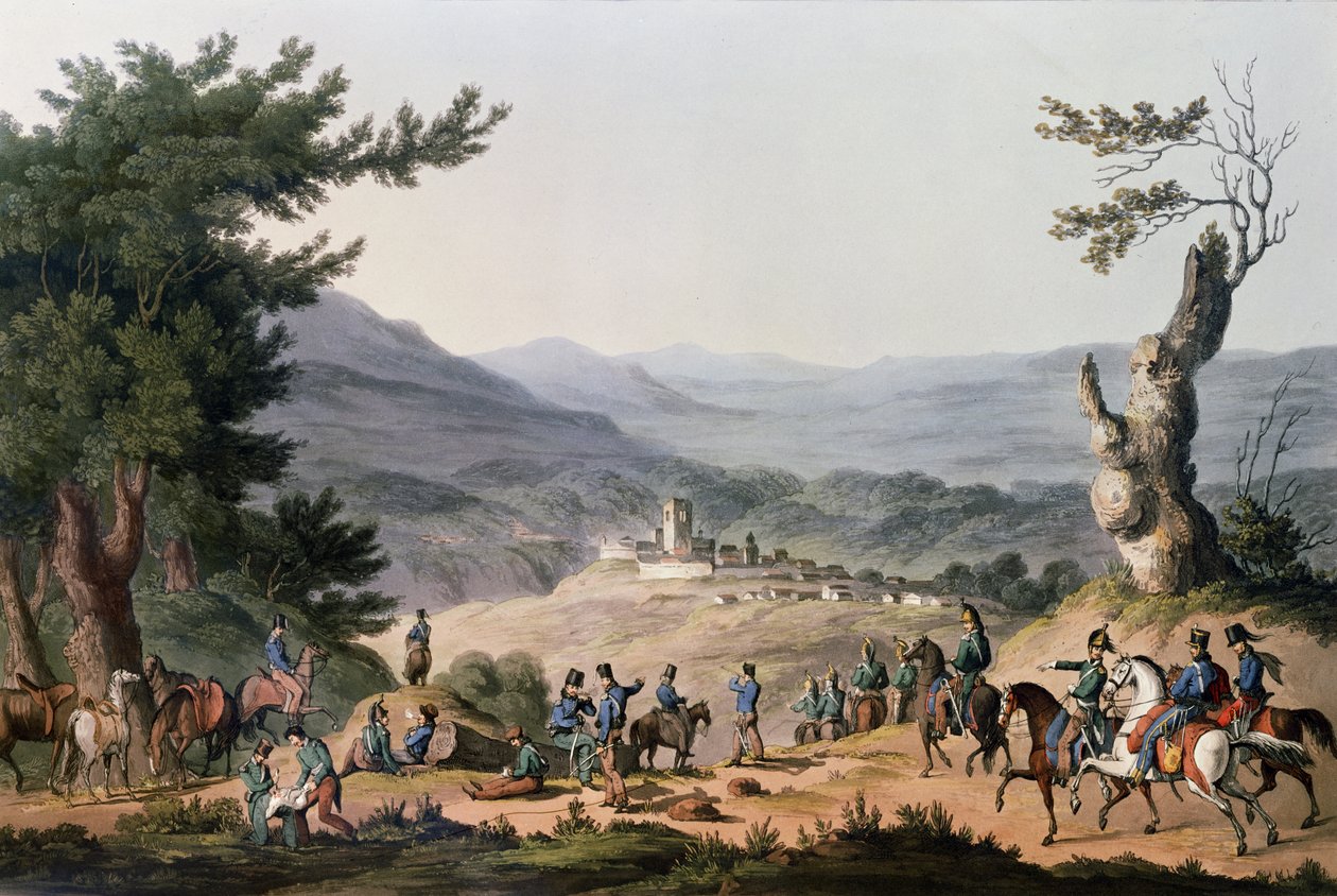 Subugal en el Río Coa, grabado por C. Turner 1811 de Thomas Staunton St. Clair
