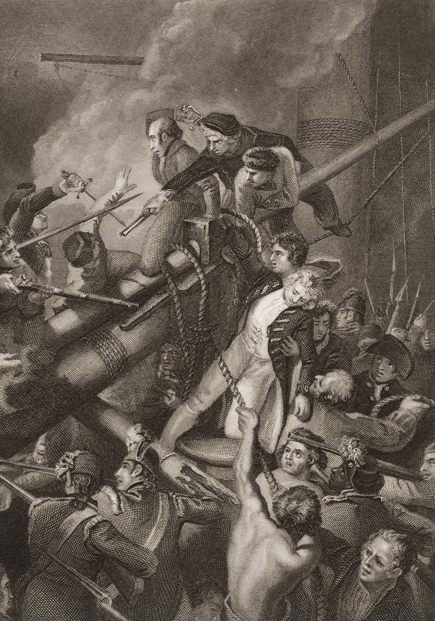 La muerte del Capitán Faulknor, ilustración de 