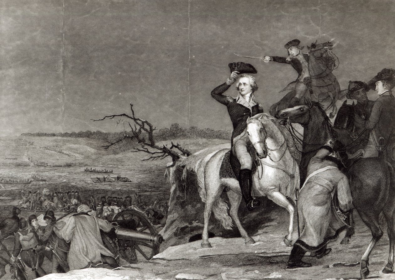 El Paso del Delaware en 1776, grabado por J.N. Gimbrede para 