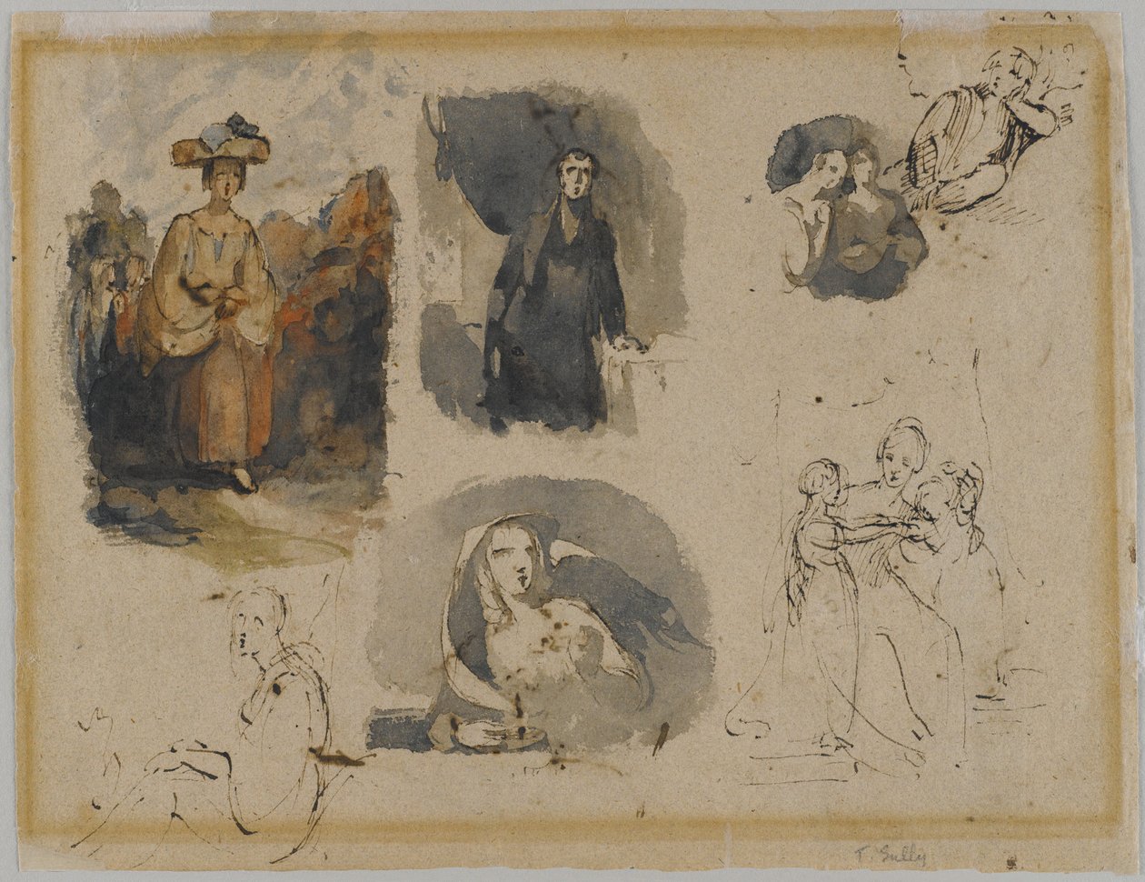 [Sin título] (Siete estudios de figuras), c.1830s de Thomas Sully