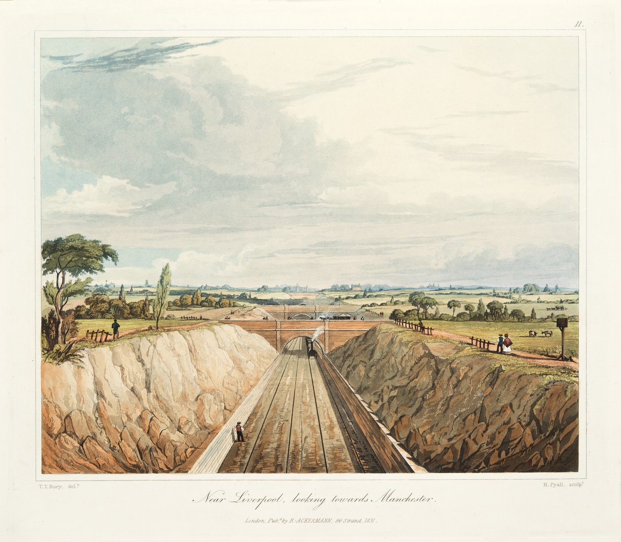 Cerca de Liverpool, mirando hacia Manchester, publicada en 1831 de Thomas Talbot Bury