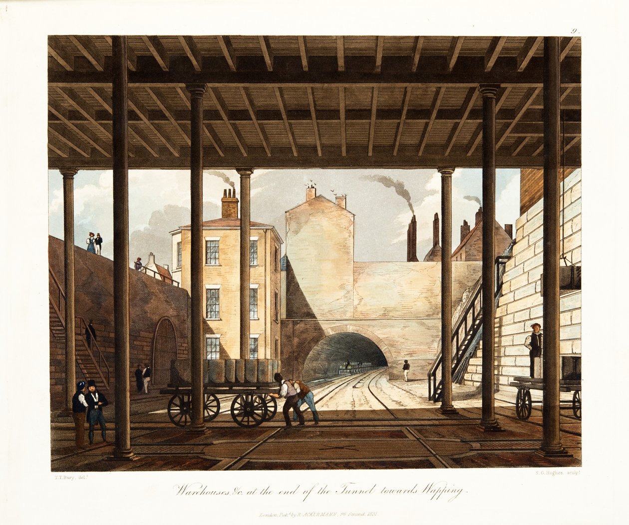 Almacenes, etc. al final del túnel hacia Wapping, publicada en 1831 de Thomas Talbot Bury