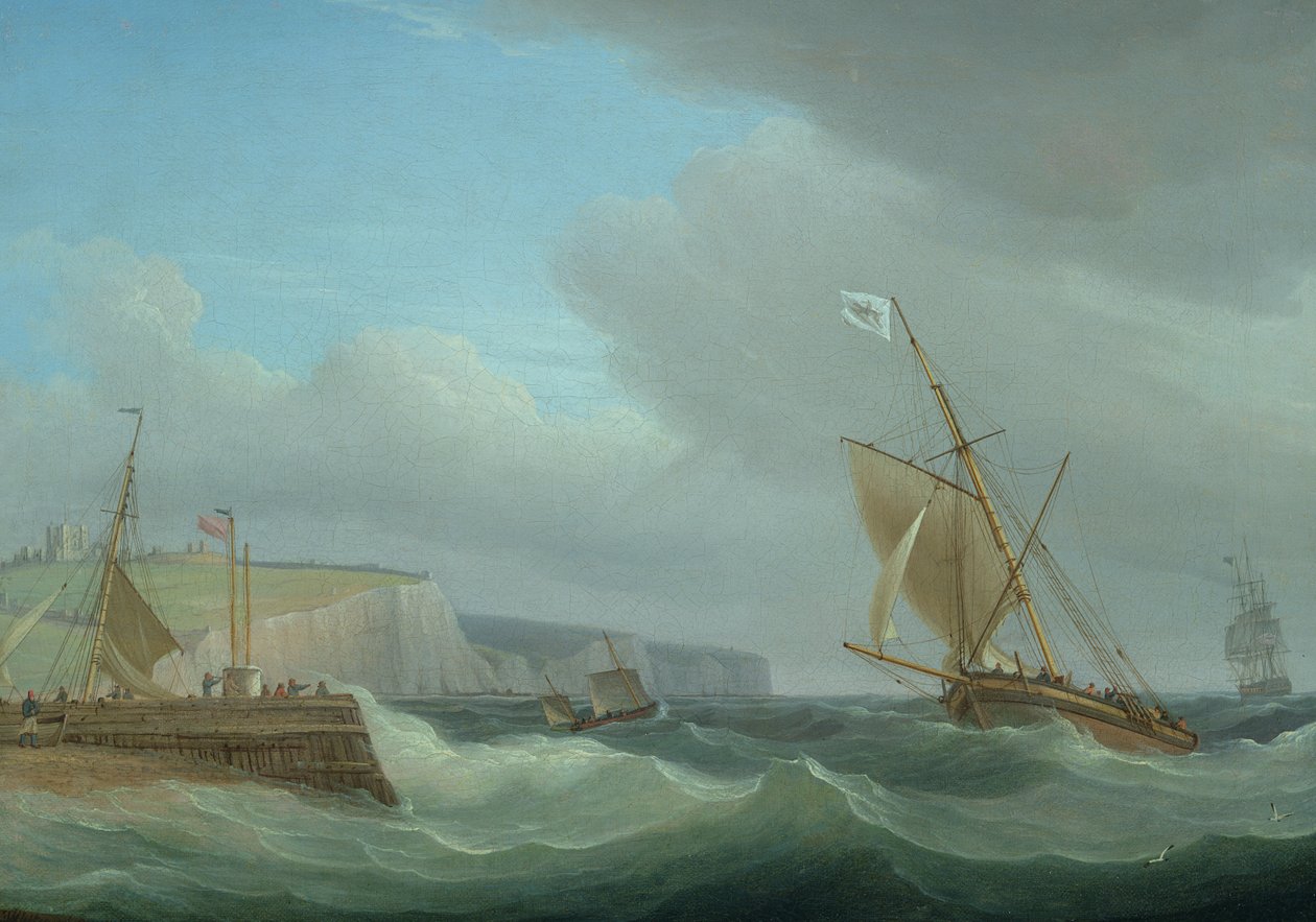 Embarcaciones frente a Dover, c.1760 de Thomas Whitcombe