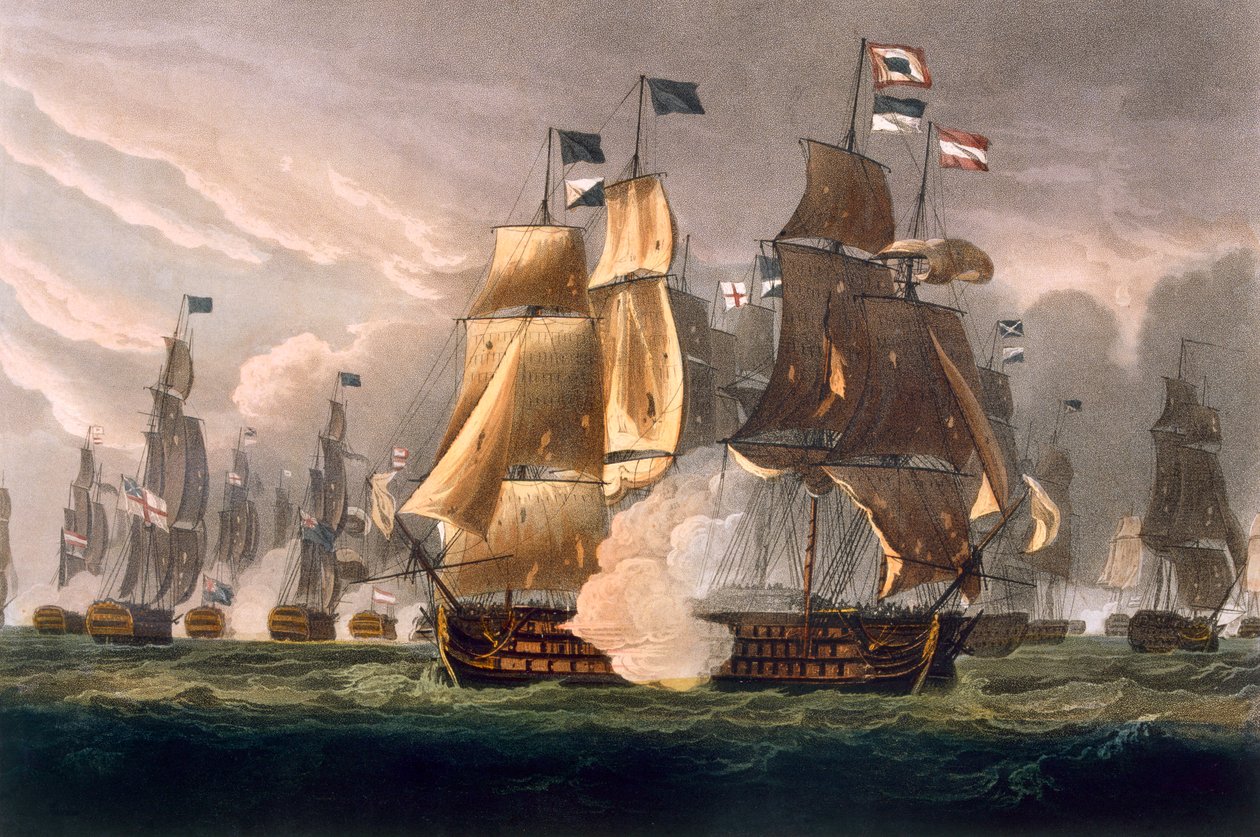 La Batalla del Cabo de San Vicente, 14 de febrero de 1797, grabado por J. Baily para 