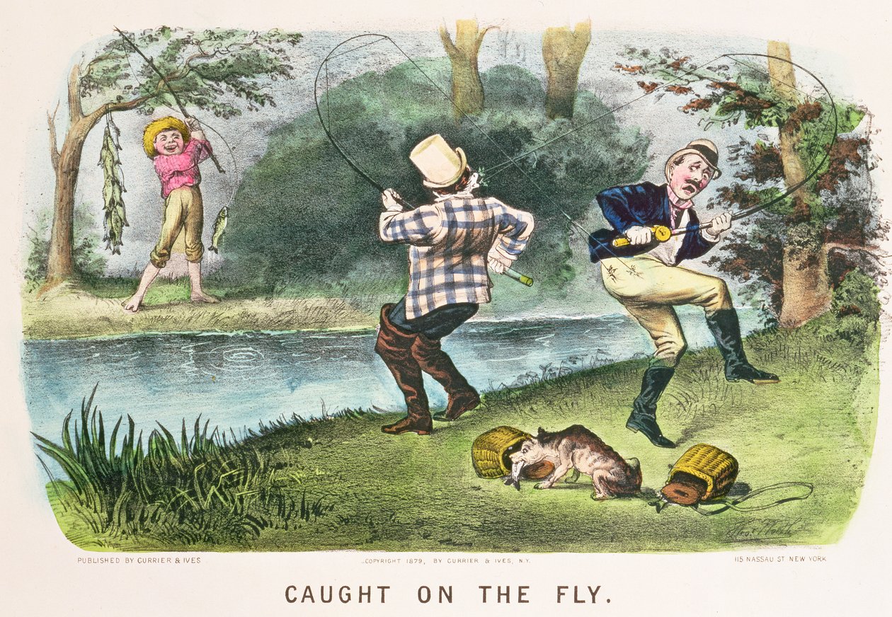 Atrapado al Vuelo, publicado por Currier y Ives, Nueva York, 1879 de Thomas Worth