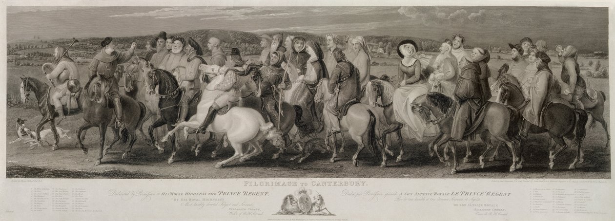 La Peregrinación a Canterbury, grabado por James Heath y Luigi Schiavonetti de Thomas Stothard