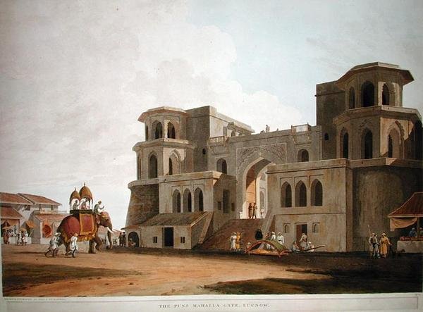 La puerta Punj Mahalla, Lucnow, publicado en 1801 de Thomas und William Daniell