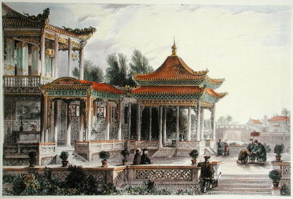 Pabellón de la Estrella de la Esperanza, Tong Chow, c.1850 de Thomas (after) Allom