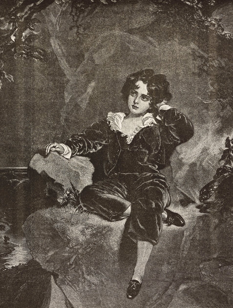 Retrato del Maestro Lambton de niño, Charles William Lambton, el Niño Rojo de Thomas (after) Lawrence