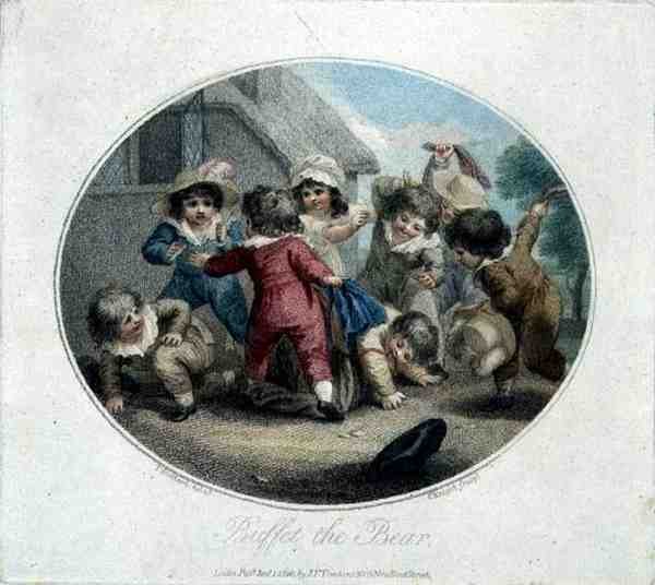 Buffet el Oso, grabado por Charles Knight, pub. por J.F. Tomkins de Thomas (after) Stothard