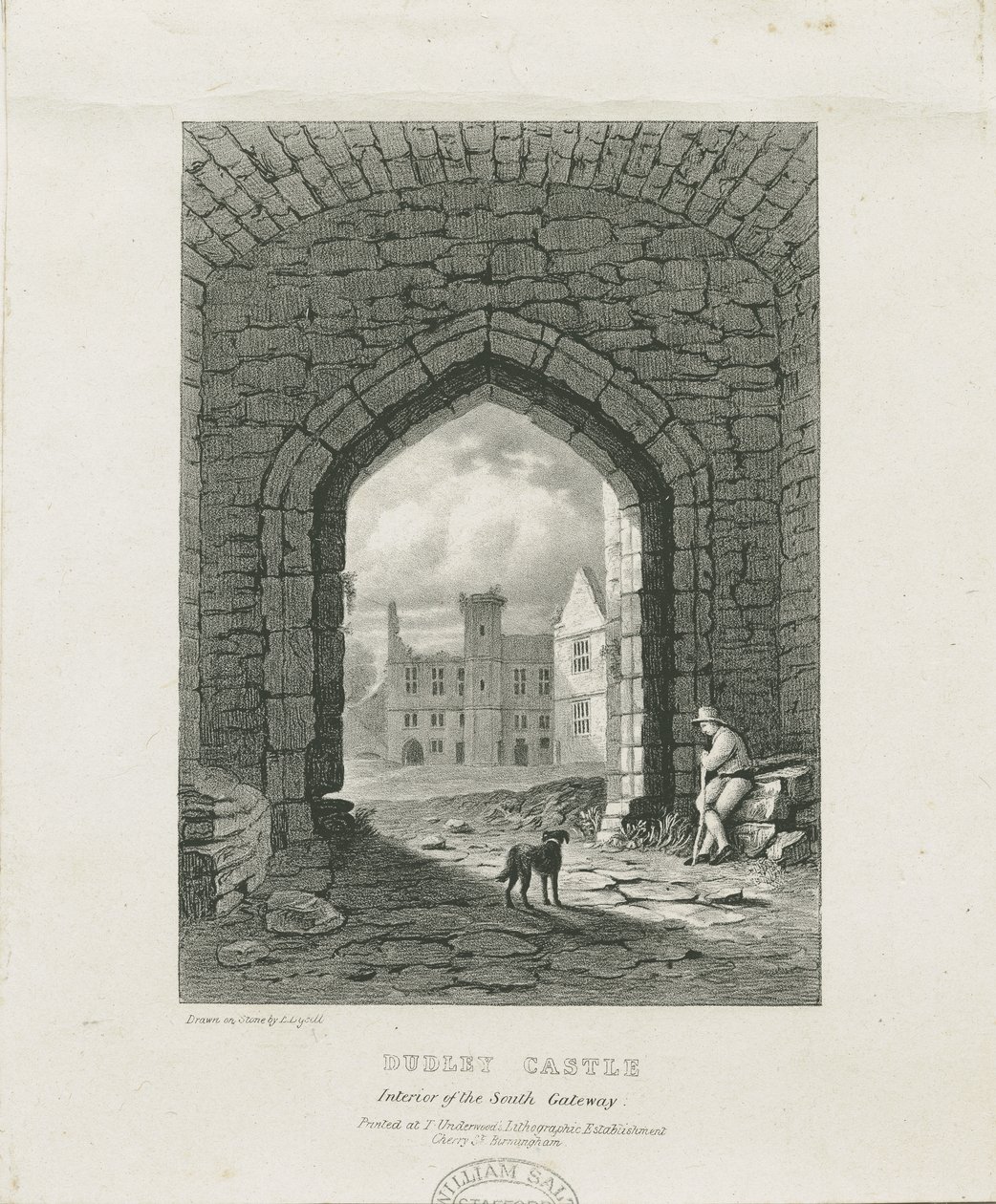 Castillo de Dudley - La Torre del Homenaje: grabado, nd [?siglo XIX] de Thomas (after) Underwood