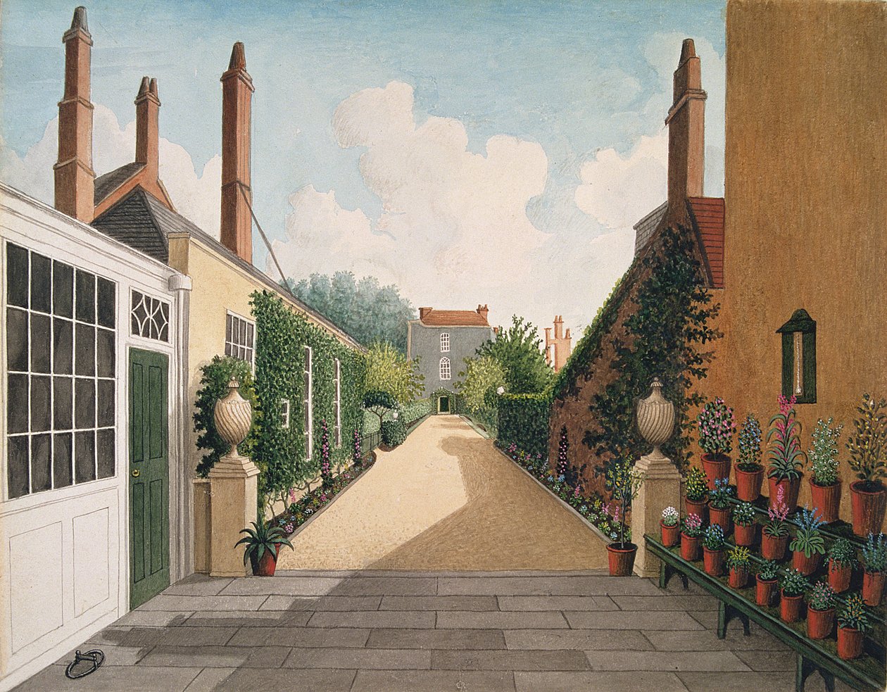 Plaza de San James, Bristol: Vista del jardín, c.1805-06 de Thomas (attr. to) Pole