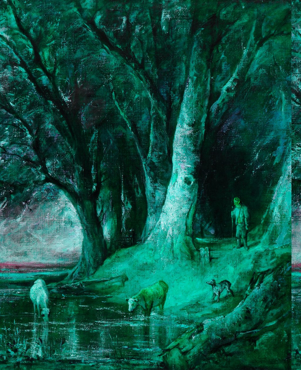 La linde del bosque (óleo sobre lienzo) de Thomas (attr.to) Churchyard