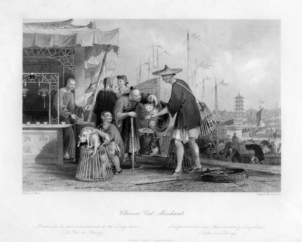 Comerciantes de gatos chinos, siglo XIX de Thomas Abel Prior