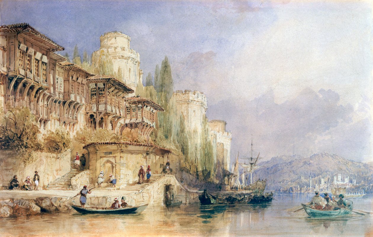 El Bósforo, con los castillos de Europa y Asia, 1846 de Thomas Allom