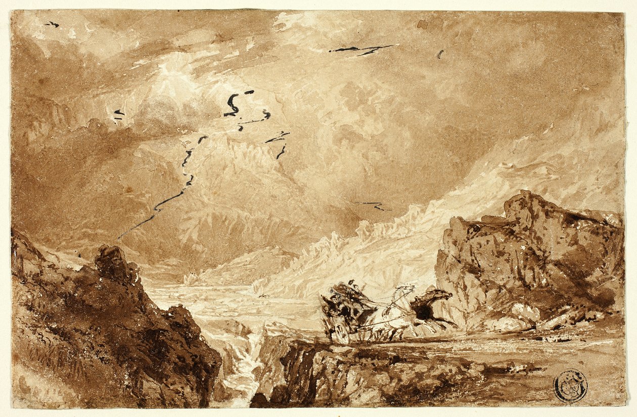 La diligencia en los Alpes de Thomas Allom