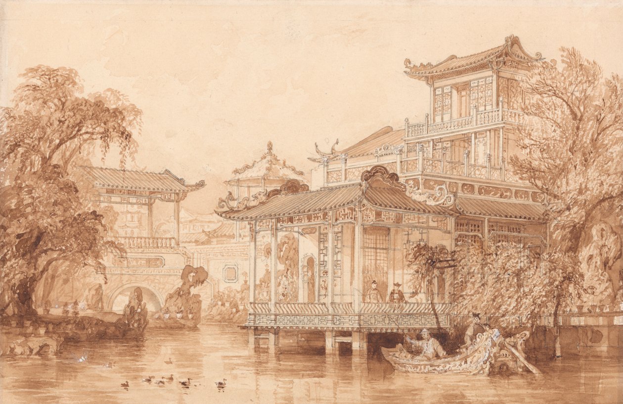 La casa de un comerciante chino cerca de Cantón de Thomas Allom
