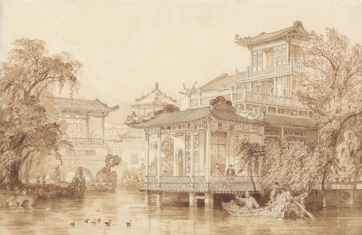 La casa de un comerciante chino cerca de Cantón de Thomas Allom