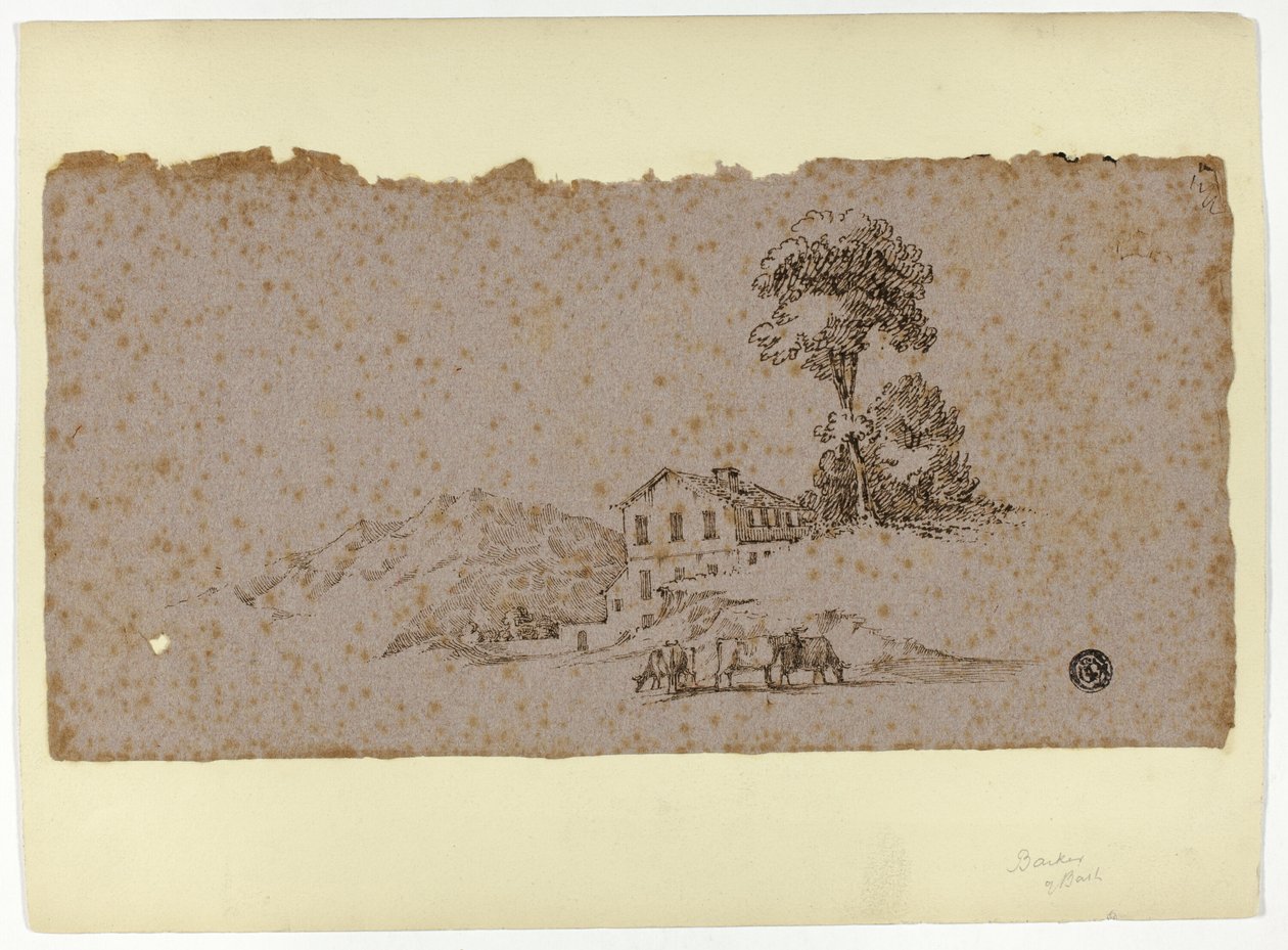 Casa de Campo en las Montañas con Vacas en Primer Plano de Thomas Barker