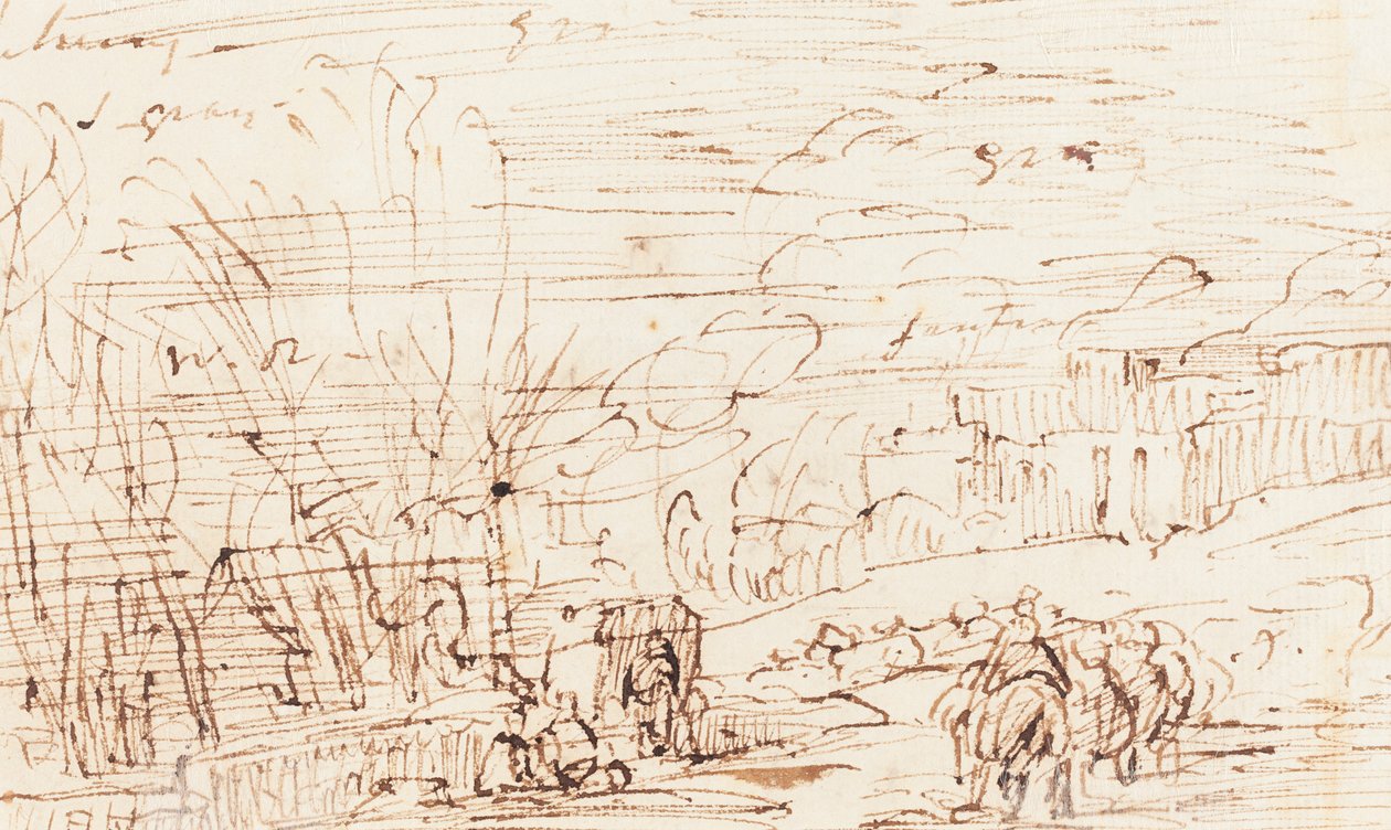 Figuras en un paisaje de Thomas Barker