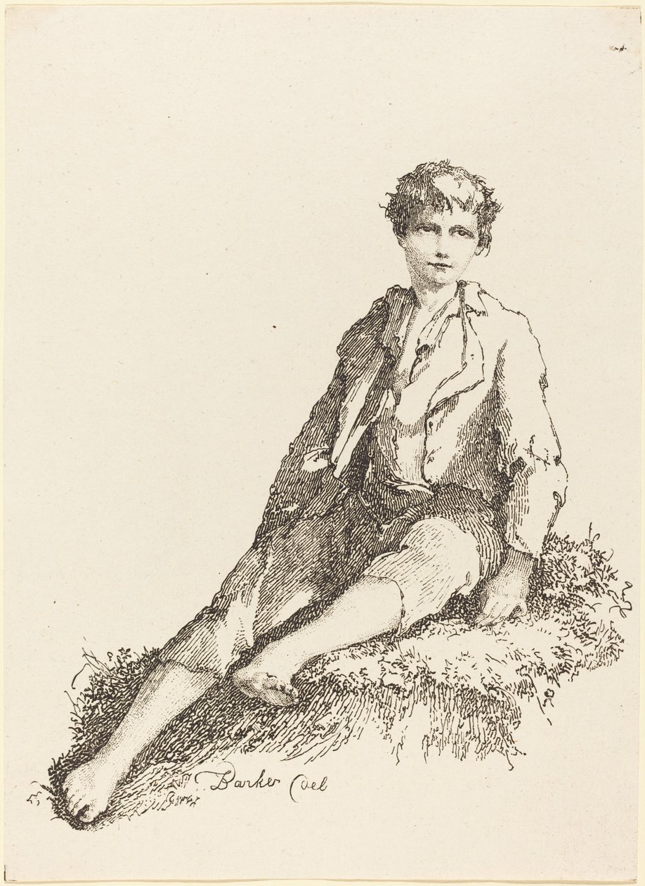 Niño sentado de Thomas Barker