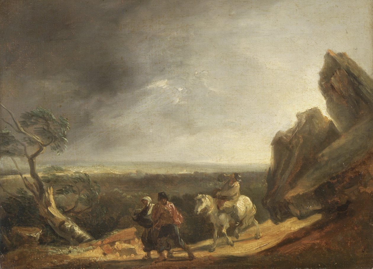 La tormenta (óleo sobre lienzo) de Thomas Barker of Bath