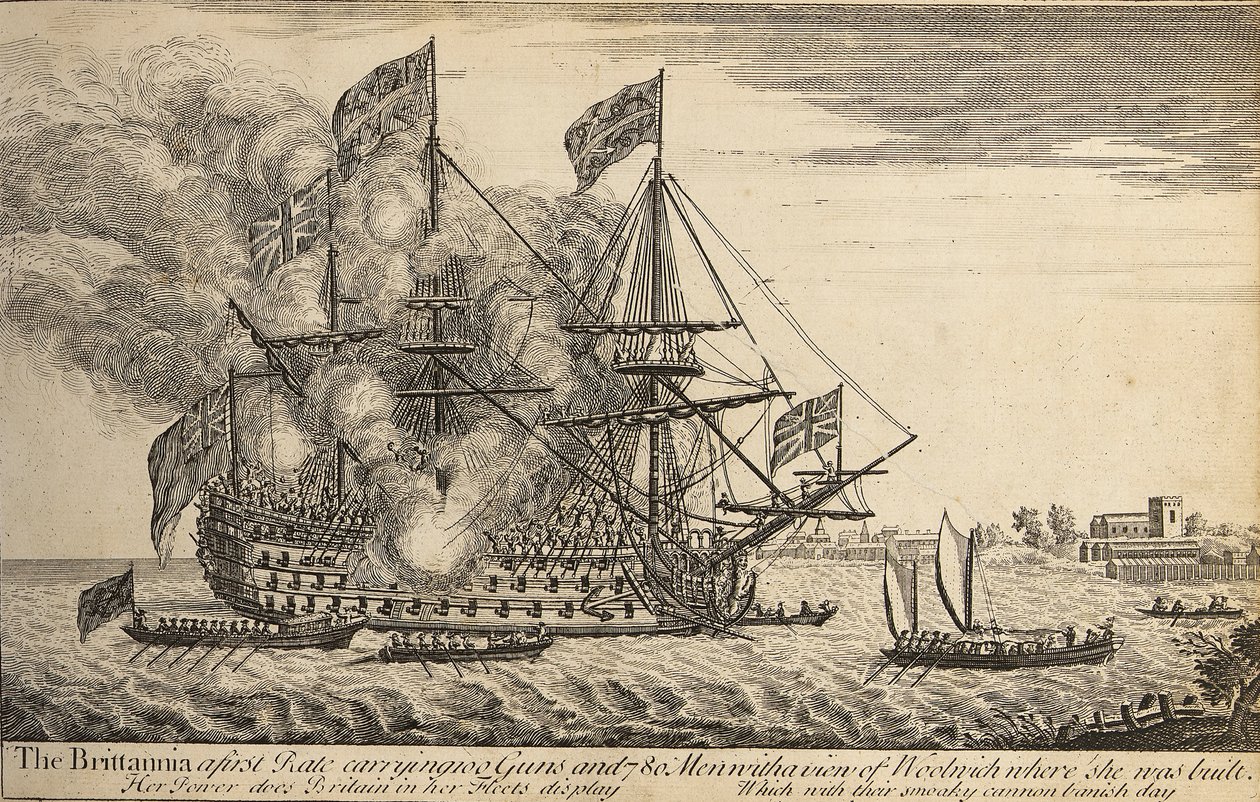 Brittannia", c.1730 (aguafuerte) de Thomas Baston