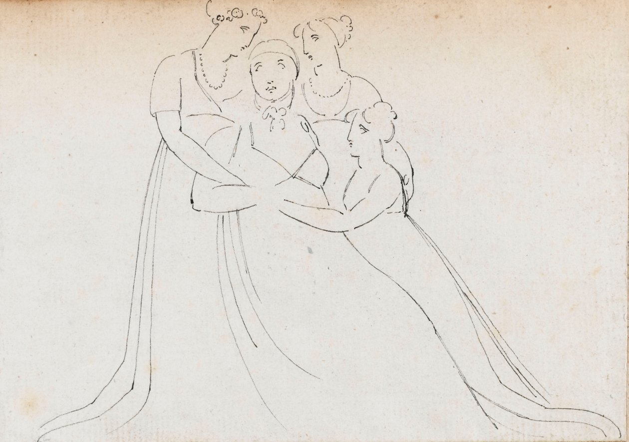 Las sobrinas de Nelson - Miss Bolton y Charlotte Nelson, después Lady Hood de Thomas Baxter